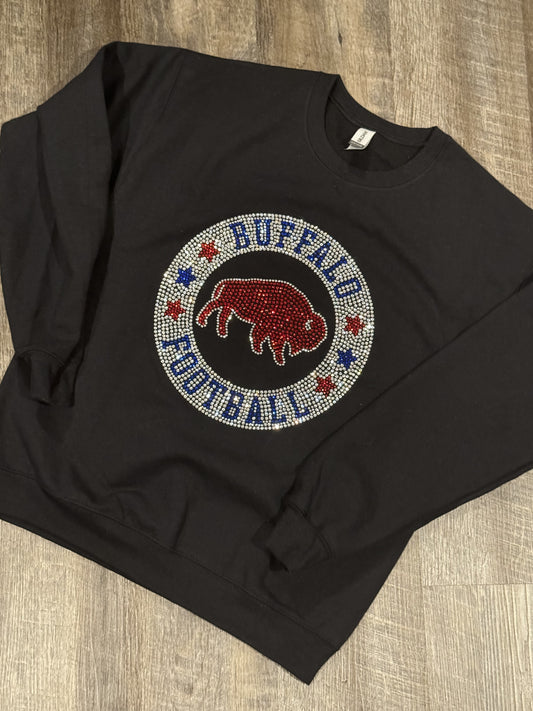 Circle Silver Buffalo Football