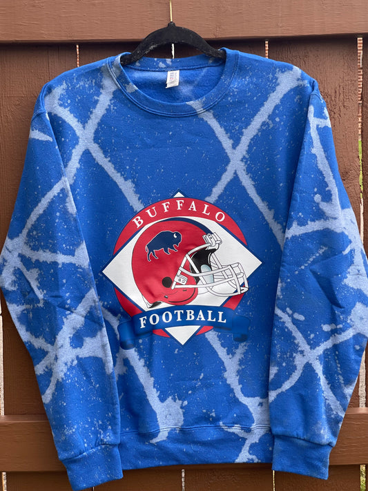 Bleached Buffalo Football Crewneck