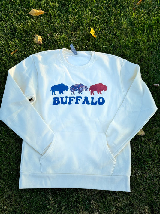 Three Buffalos Cream Pocket Crew