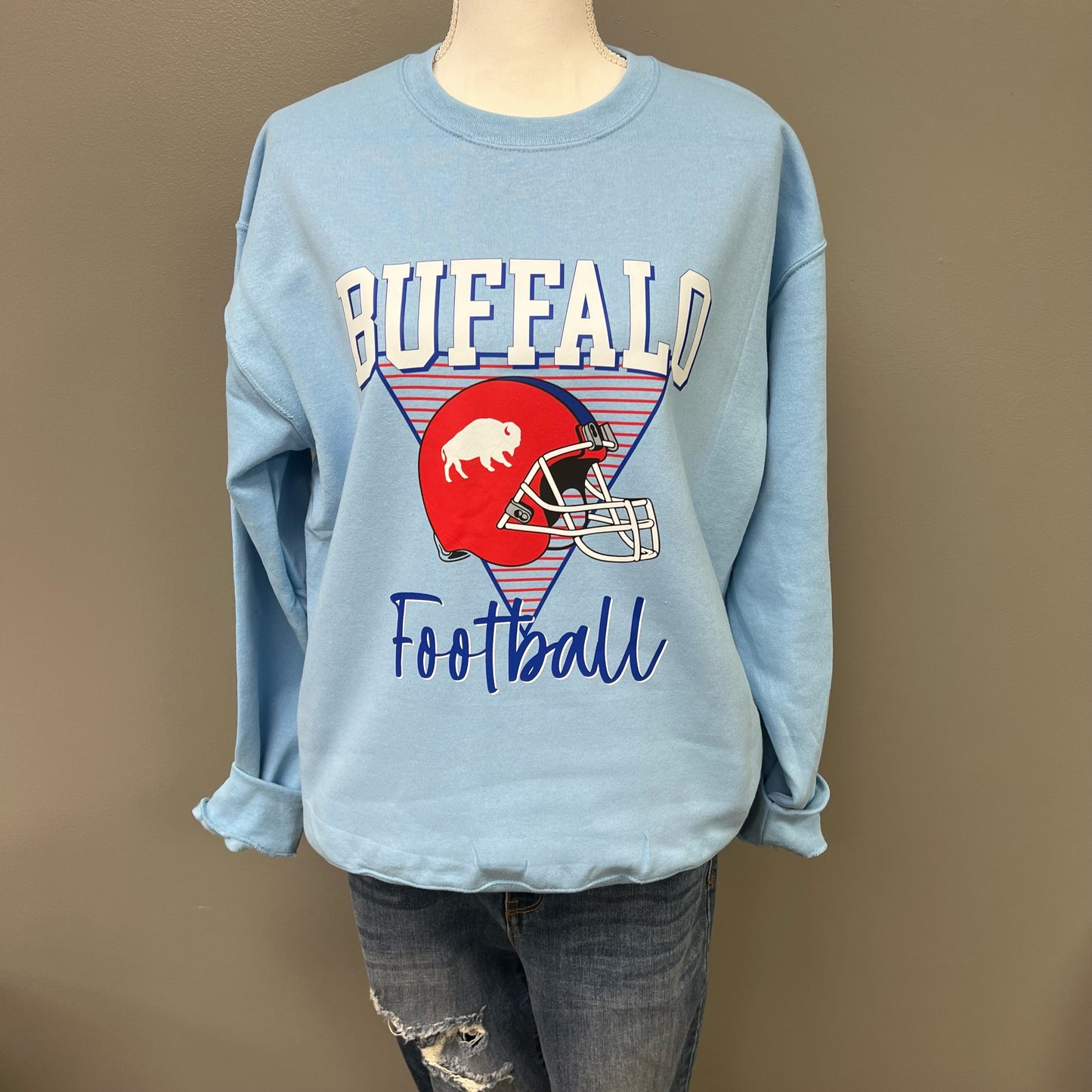 Light Blue Buffalo Football Crewneck